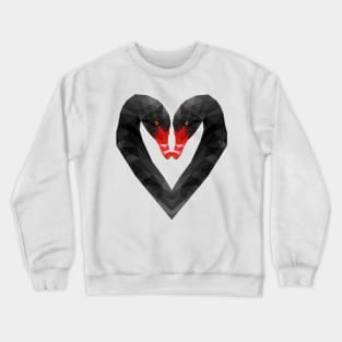 Geometric Black Swan Heart Crewneck Sweatshirt